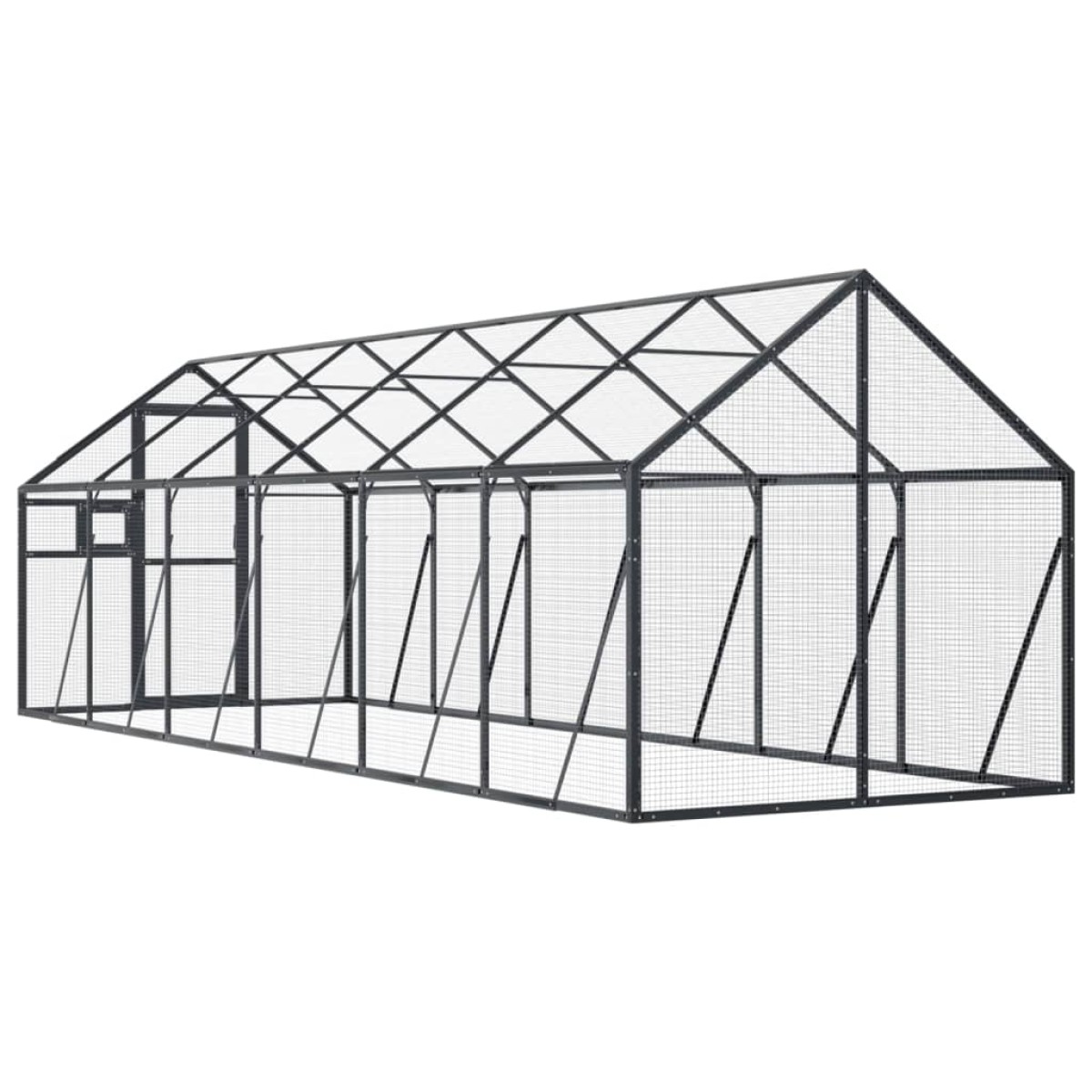 vidaXL Κλουβί Ανθρακί 1,79 x 6 x 1,85 μ. από Αλουμίνιο