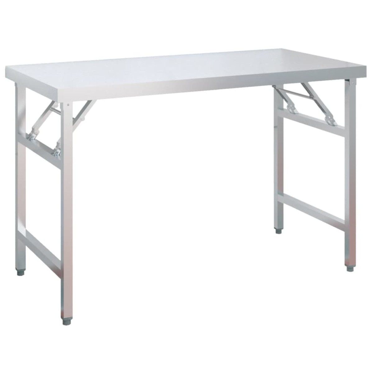 vidaXL Πάγκος Εργασίας Κουζίνας με Ράφι 120x60x145 εκ. Ανοξείδ. Ατσάλι