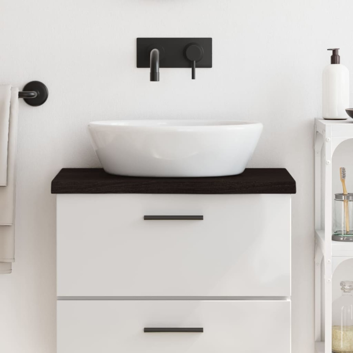 vidaXL Πάγκος Μπάνιου Σκ. Γκρι 60x40x(2-4) εκ. Επεξ. Μασίφ Ξύλο