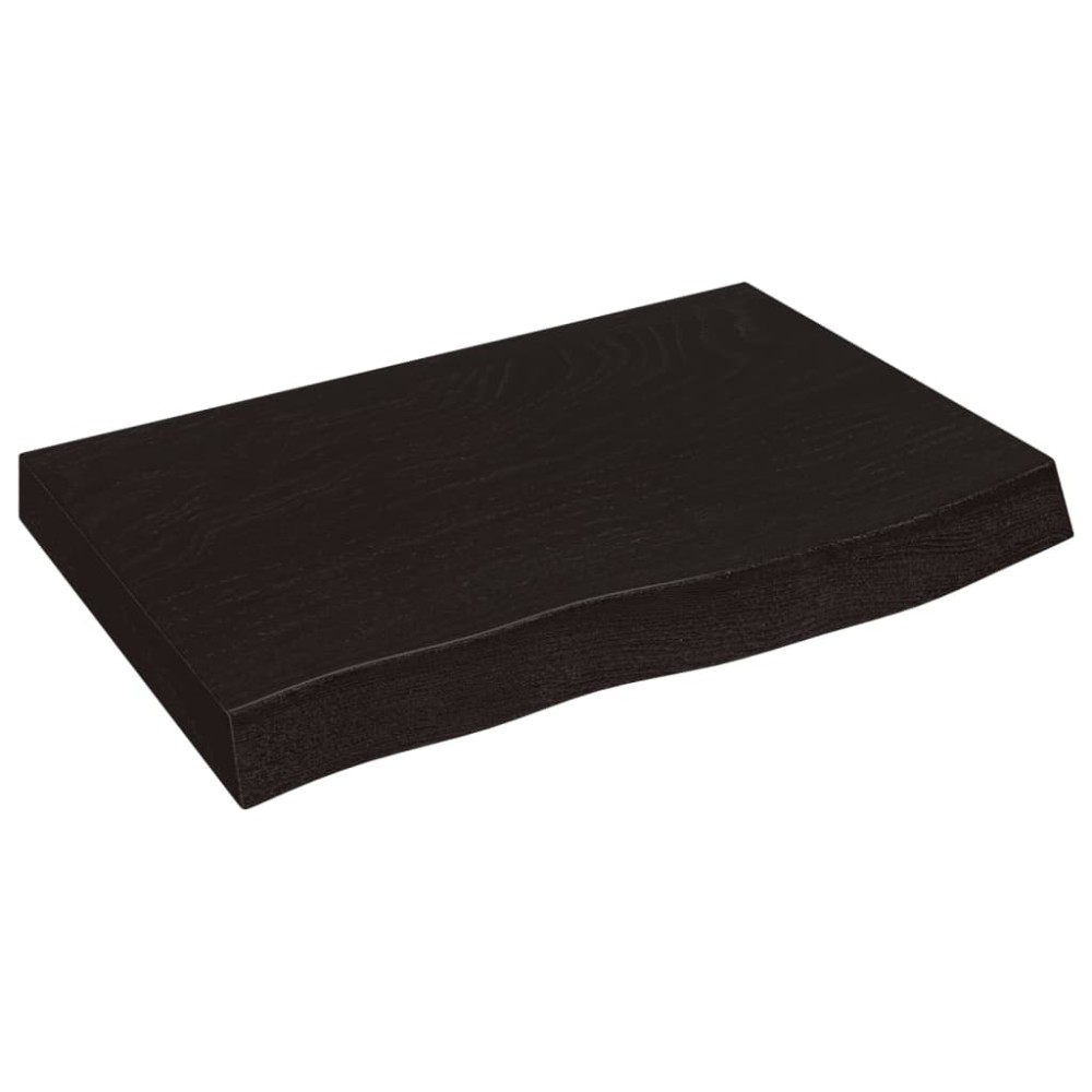 vidaXL Επιφάνεια Τραπεζιού Σκούρο Καφέ 60x40x(2-6) εκ Επεξ. Μασίφ Δρυς
