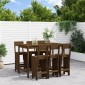 vidaXL Σετ Επίπλων Μπαρ Κήπου 7 Τεμαχίων Μελί από Μασίφ Ξύλο Πεύκου