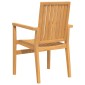 vidaXL Καρέκλες Κήπου Στοιβαζόμενες 4 τεμ. 56,5x57,5x91 εκ. Μασίφ Teak