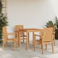 vidaXL Καρέκλες Κήπου Στοιβαζόμενες 4 τεμ. 56,5x57,5x91 εκ. Μασίφ Teak