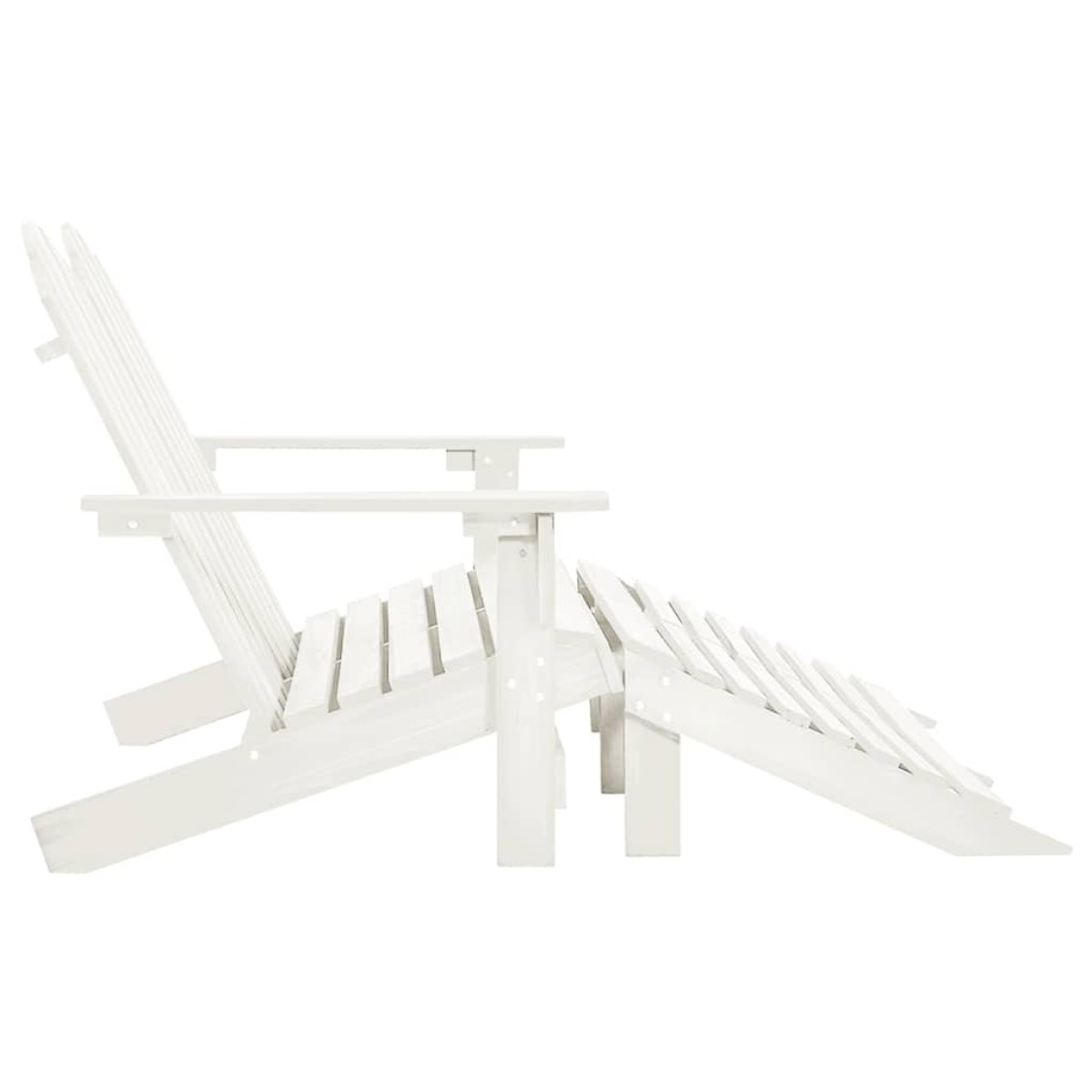 vidaXL Καρέκλα Κήπου Adirondack Διθέσια Λευκή Ξύλο Ελάτης & Υποπόδιο