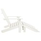 vidaXL Καρέκλα Κήπου Adirondack Διθέσια Λευκή Ξύλο Ελάτης & Υποπόδιο