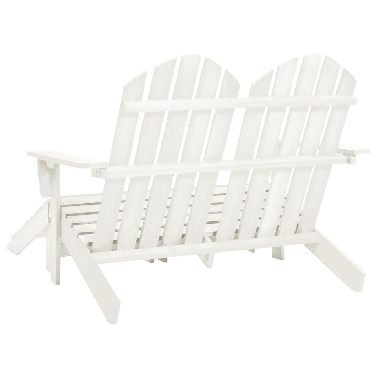 vidaXL Καρέκλα Κήπου Adirondack Διθέσια Λευκή Ξύλο Ελάτης & Υποπόδιο