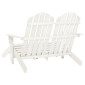 vidaXL Καρέκλα Κήπου Adirondack Διθέσια Λευκή Ξύλο Ελάτης & Υποπόδιο