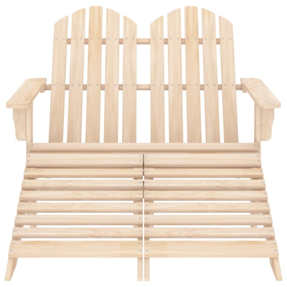 vidaXL Καρέκλα Κήπου Adirondack Διθέσια από Ξύλο Ελάτης & Υποπόδιο