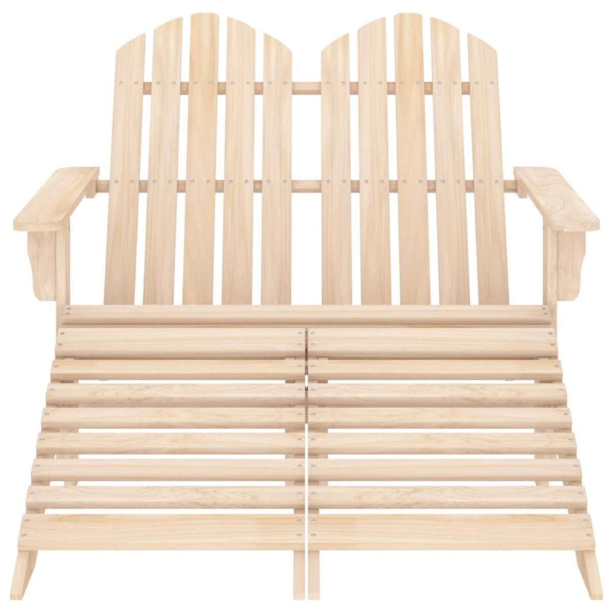 vidaXL Καρέκλα Κήπου Adirondack Διθέσια  από Ξύλο Ελάτης & Υποπόδιο