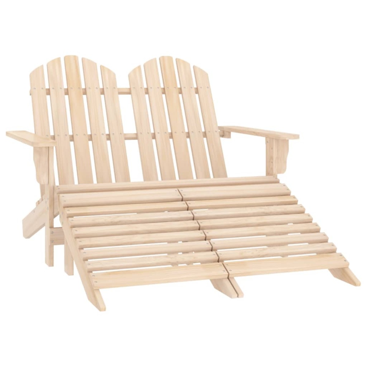 vidaXL Καρέκλα Κήπου Adirondack Διθέσια  από Ξύλο Ελάτης & Υποπόδιο