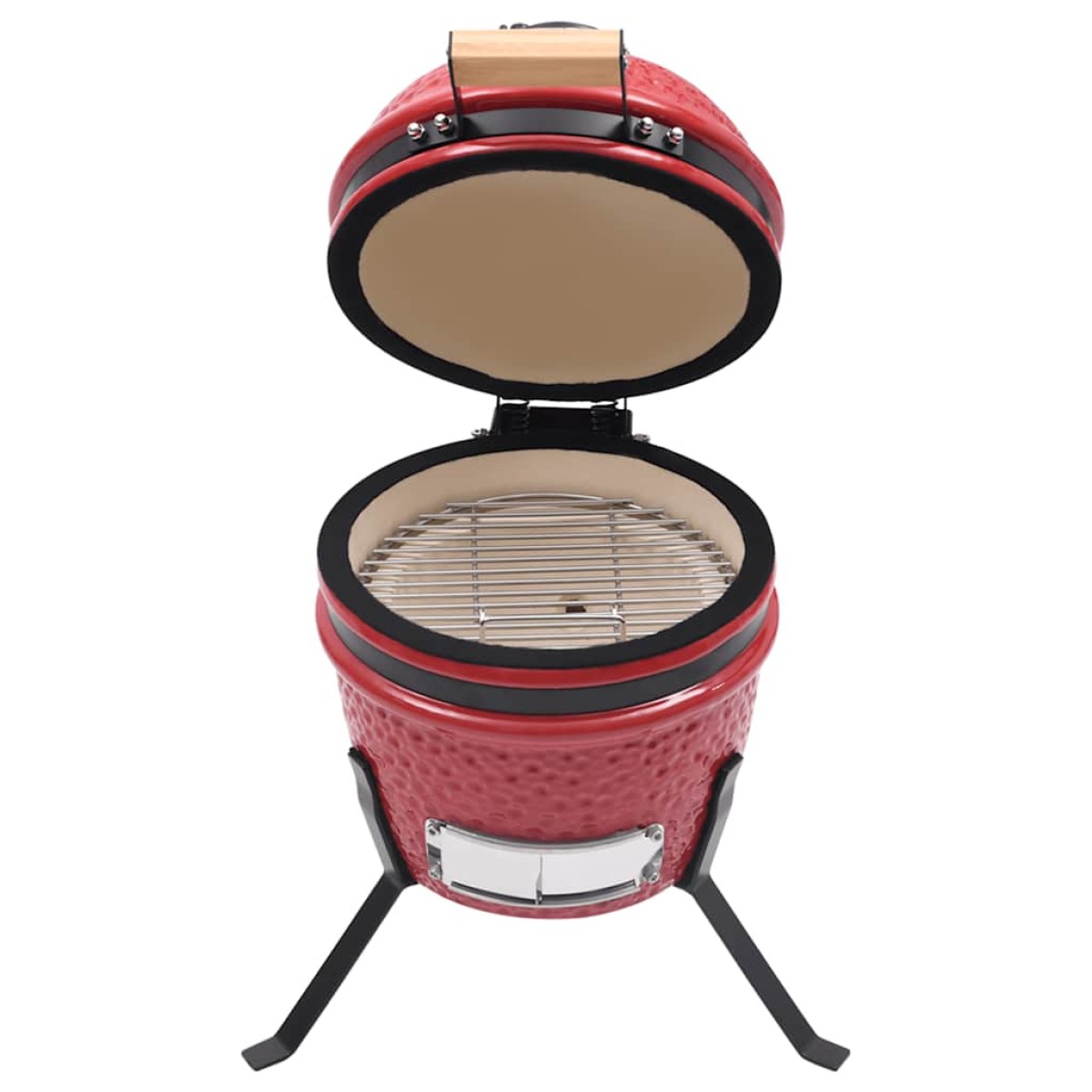 vidaXL Ψησταριά Καπνιστήριο Kamado 2 σε 1 Κόκκινη 56 εκ. Κεραμική