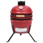 vidaXL Ψησταριά Καπνιστήριο Kamado 2 σε 1 Κόκκινη 56 εκ. Κεραμική