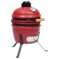 vidaXL Ψησταριά Καπνιστήριο Kamado 2 σε 1 Κόκκινη 56 εκ. Κεραμική