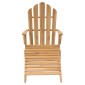 vidaXL Καρέκλα Adirondack με Υποπόδιο από Μασίφ Ξύλο Teak