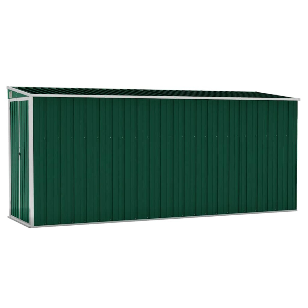 vidaXL Αποθήκη Κήπου Επιτοίχια Πράσινη 118x382x178 εκ από Γαλβ. Ατσάλι