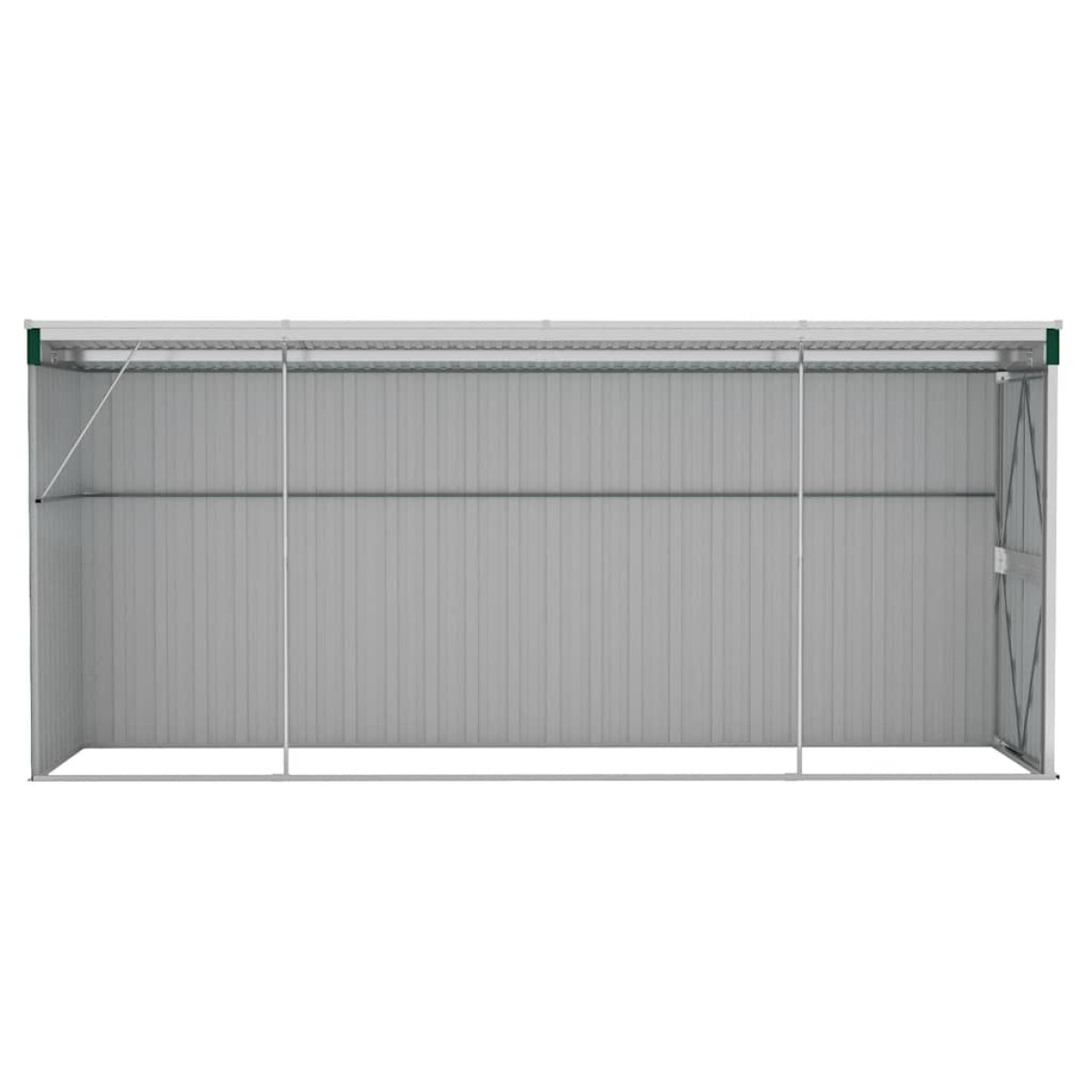 vidaXL Αποθήκη Κήπου Επιτοίχια Πράσινη 118x382x178 εκ από Γαλβ. Ατσάλι