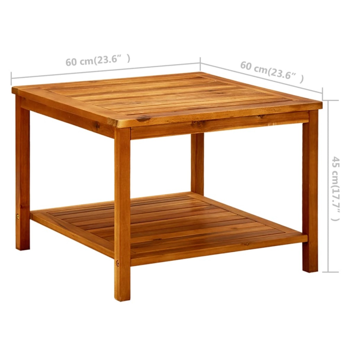 vidaXL Τραπεζάκι Σαλονιού 60 x 60 x 45 εκ. από Μασίφ Ξύλο Ακακίας