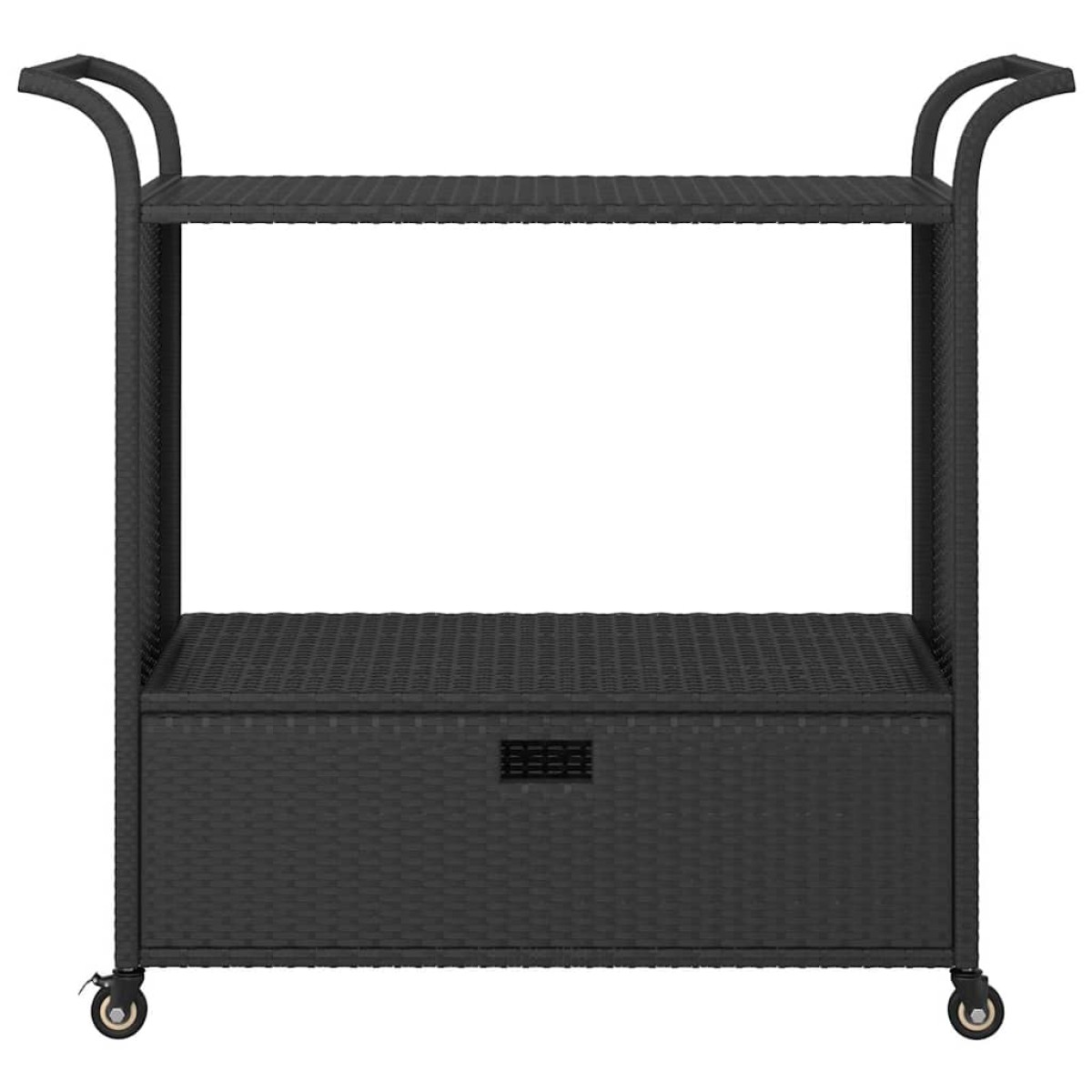 vidaXL Τρόλεϊ Μεταφοράς με Συρτάρι Μαύρο 100x45x97 εκ. Συνθετικό Ρατάν