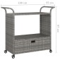vidaXL Τρόλεϊ Μεταφοράς με Συρτάρι Γκρι 100x45x97 εκ. Συνθετικό Ρατάν
