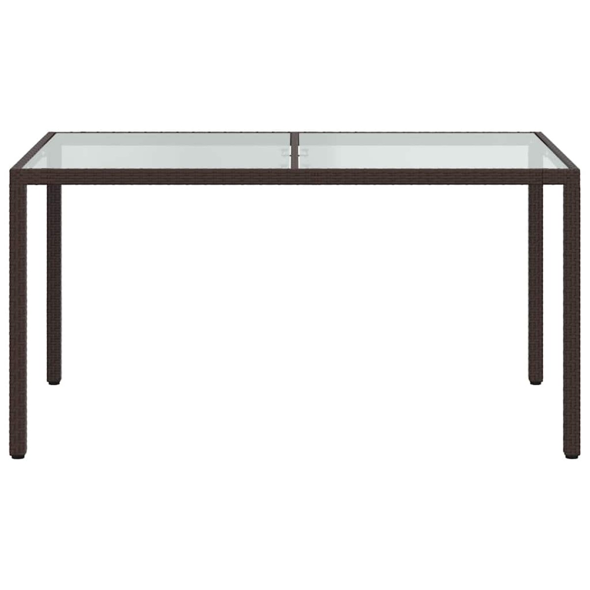 vidaXL Τραπέζι Κήπου Καφέ 150x90x75 εκ. Συνθετικό Ρατάν/Ψημένο Γυαλί