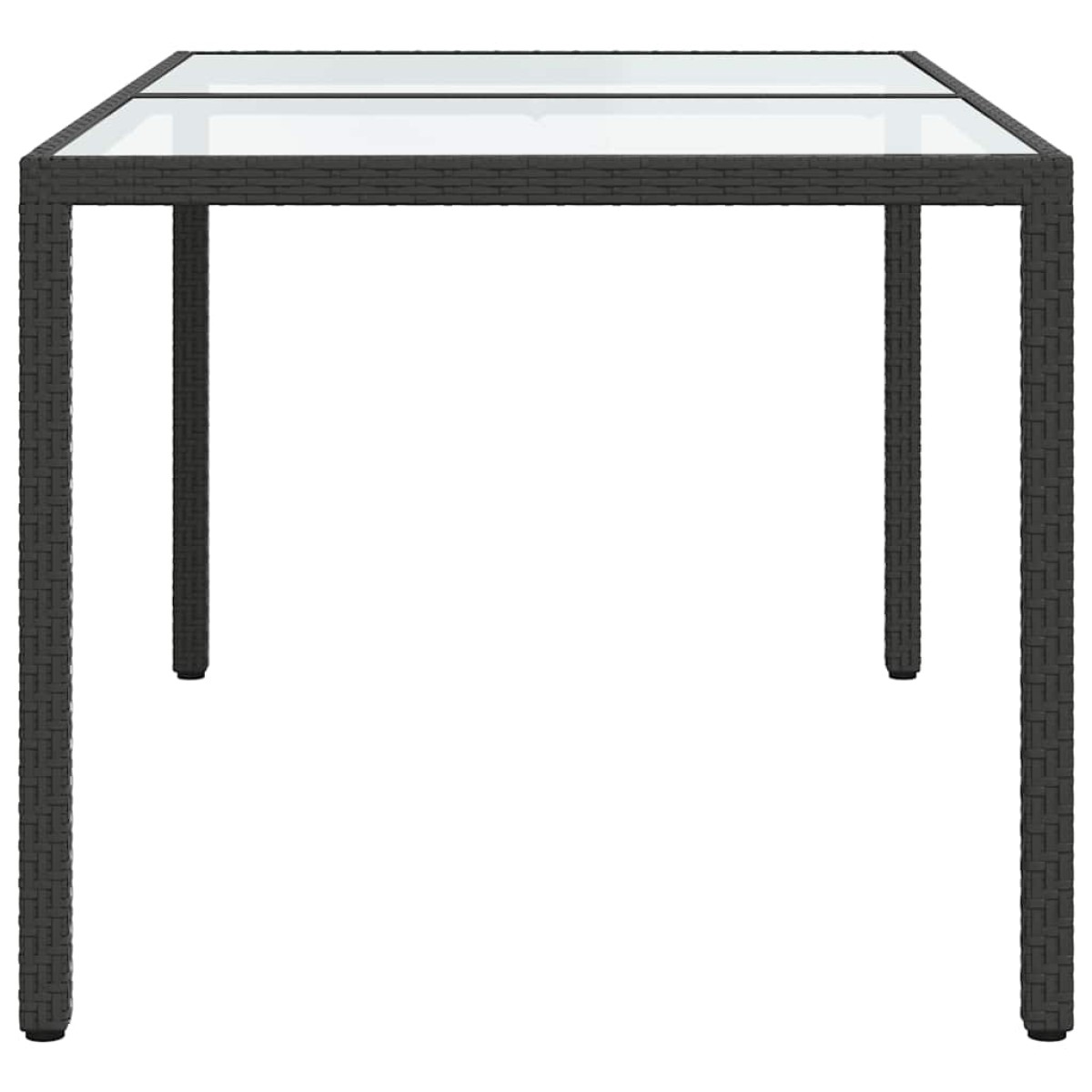 vidaXL Τραπέζι Κήπου Μαύρο 150x90x75 εκ. Συνθετικό Ρατάν/Ψημένο Γυαλί