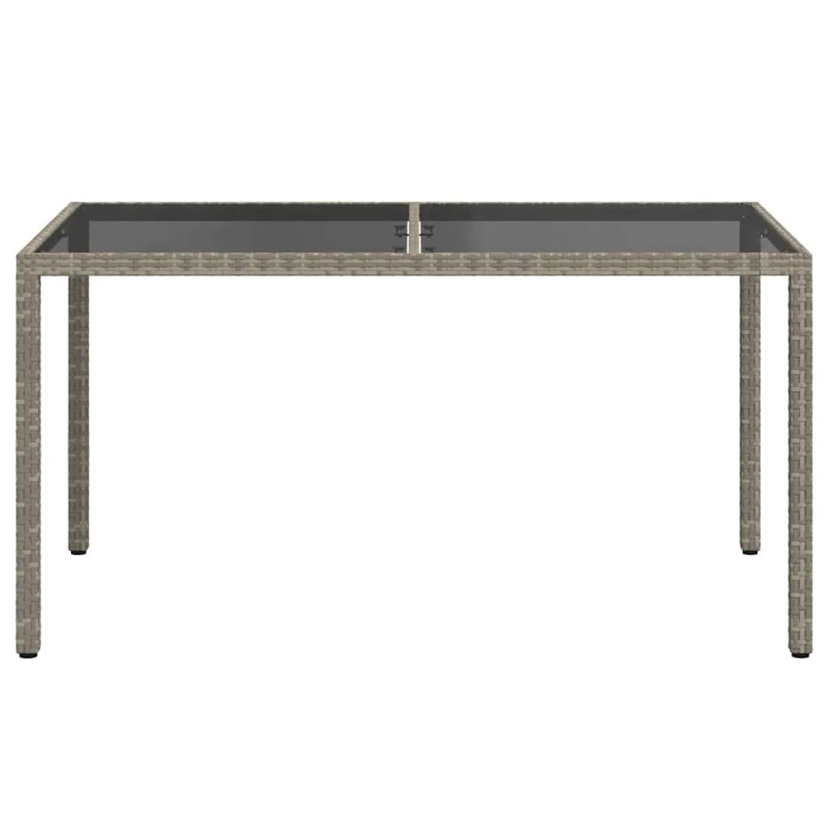 vidaXL Τραπέζι Κήπου Γκρι 150x90x75 εκ. Συνθετικό Ρατάν/Ψημένο Γυαλί