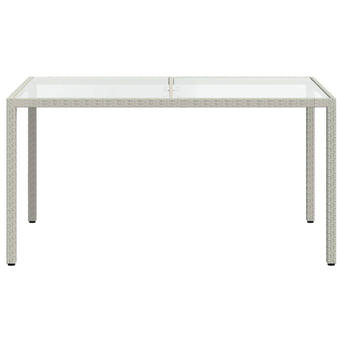 vidaXL Τραπέζι Κήπου Λευκό 150x90x75 εκ. Συνθετικό Ρατάν/Ψημένο Γυαλί
