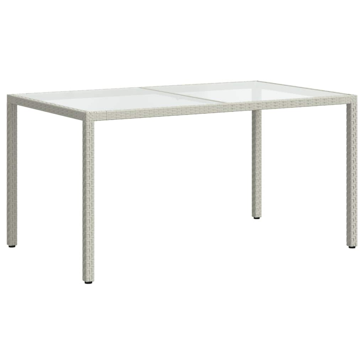 vidaXL Τραπέζι Κήπου Λευκό 150x90x75 εκ. Συνθετικό Ρατάν/Ψημένο Γυαλί