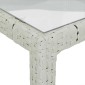 vidaXL Τραπέζι Κήπου Λευκό 150x90x75 εκ. Συνθετικό Ρατάν/Ψημένο Γυαλί