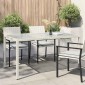 vidaXL Τραπέζι Κήπου Λευκό 150x90x75 εκ. Συνθετικό Ρατάν/Ψημένο Γυαλί