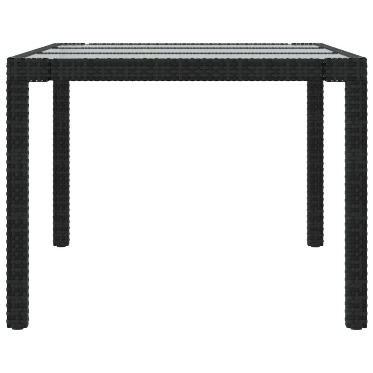 vidaXL Τραπέζι Κήπου Μαύρο 190x90x75 εκ. Ψημένο Γυαλί/Συνθετικό Ρατάν