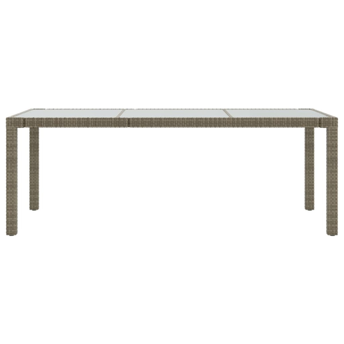 vidaXL Τραπέζι Κήπου Γκρι 190x90x75 εκ. Ψημένο Γυαλί/Συνθετικό Ρατάν