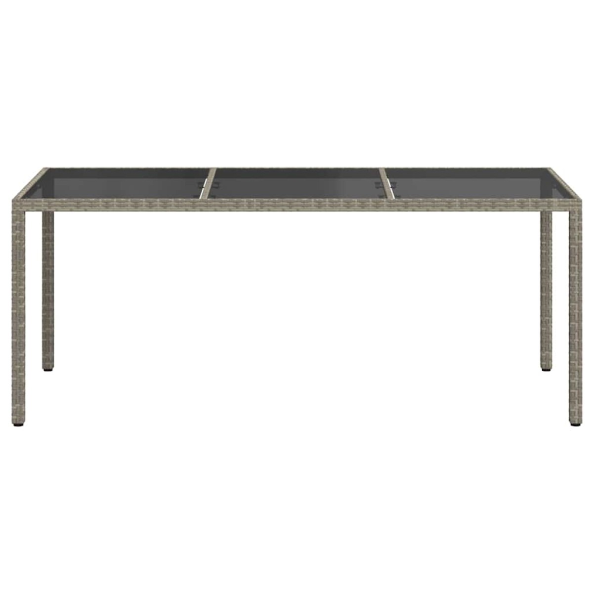 vidaXL Τραπέζι Κήπου Γκρι 190x90x75 εκ. Ψημένο Γυαλί/Συνθετικό Ρατάν