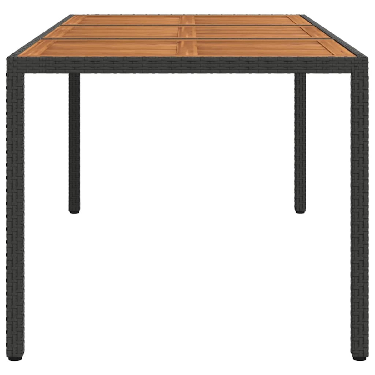 vidaXL Τραπέζι Κήπου Μαύρο190x90x75 εκ. Συνθετικό Ρατάν/Ξύλο Ακακίας