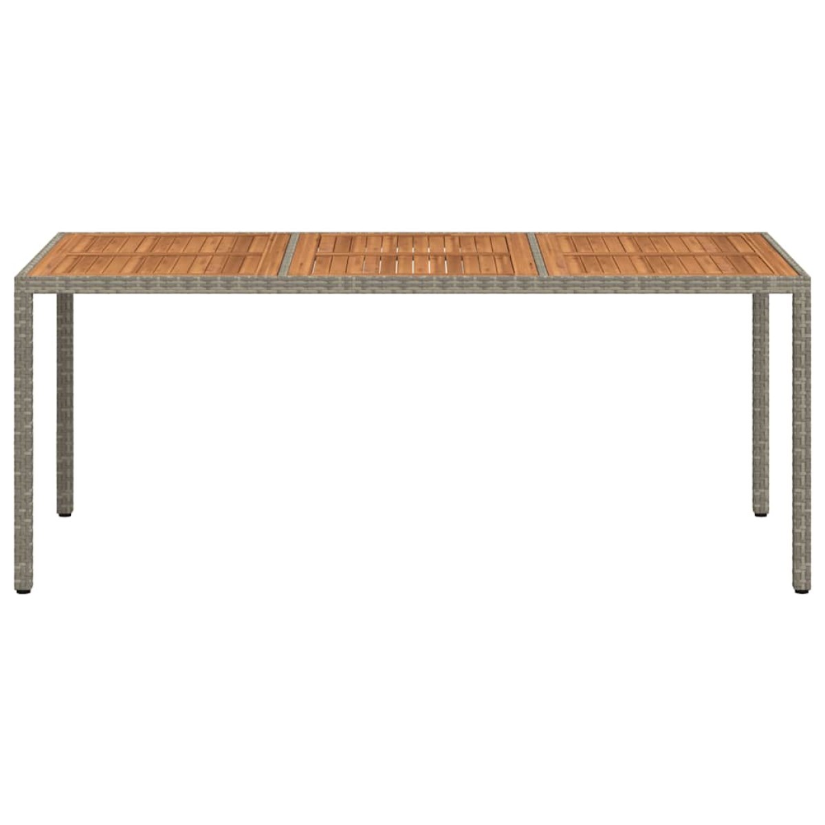 vidaXL Τραπέζι Κήπου Γκρι 190x90x75 εκ. Συνθετικό Ρατάν / Ξύλο Ακακίας