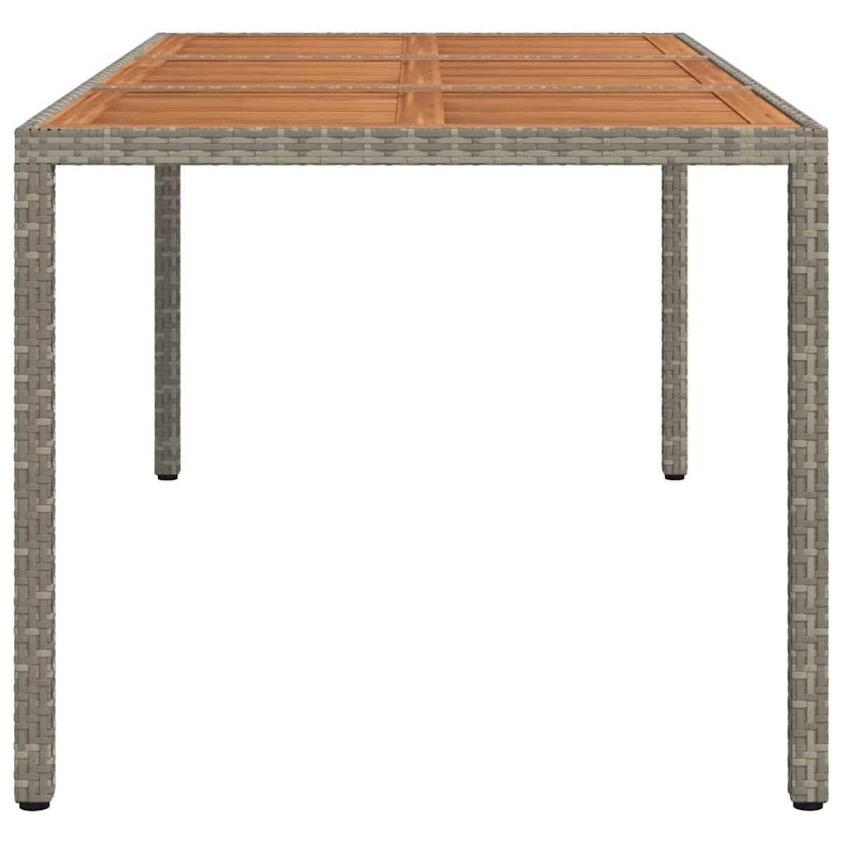 vidaXL Τραπέζι Κήπου Γκρι 190x90x75 εκ. Συνθετικό Ρατάν / Ξύλο Ακακίας