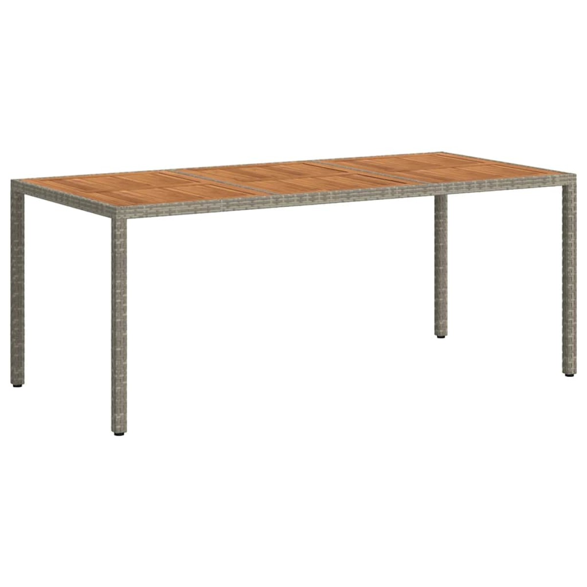 vidaXL Τραπέζι Κήπου Γκρι 190x90x75 εκ. Συνθετικό Ρατάν / Ξύλο Ακακίας