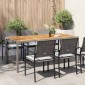 vidaXL Τραπέζι Κήπου Γκρι 190x90x75 εκ. Συνθετικό Ρατάν / Ξύλο Ακακίας