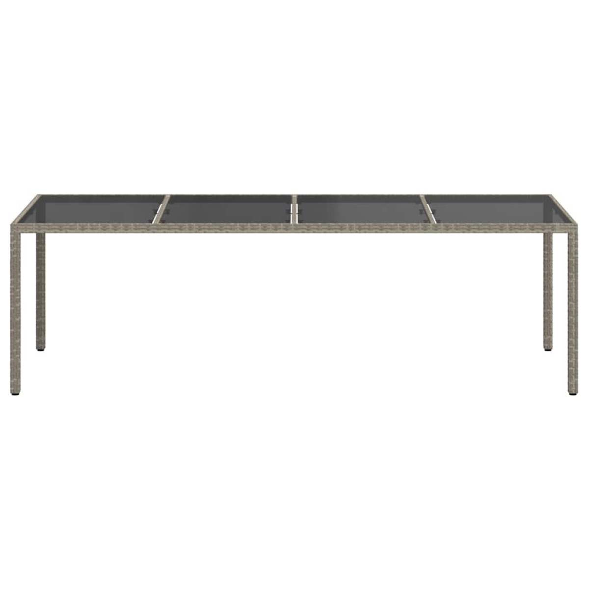 vidaXL Τραπέζι Κήπου Γκρι 250x100x75 εκ. Ψημένο Γυαλί/Συνθετικό Ρατάν