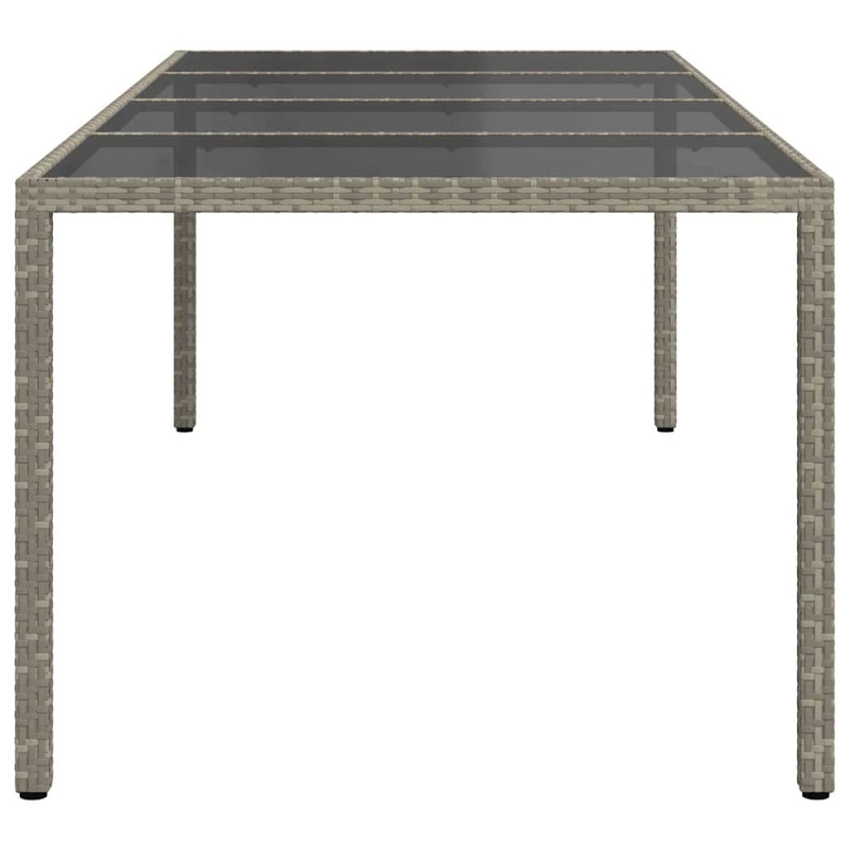 vidaXL Τραπέζι Κήπου Γκρι 250x100x75 εκ. Ψημένο Γυαλί/Συνθετικό Ρατάν