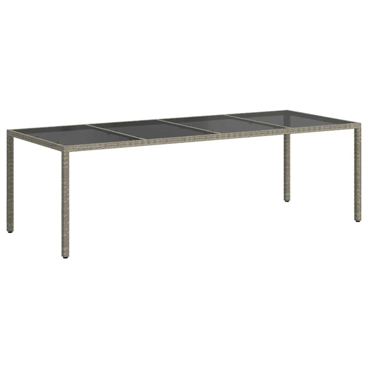 vidaXL Τραπέζι Κήπου Γκρι 250x100x75 εκ. Ψημένο Γυαλί/Συνθετικό Ρατάν