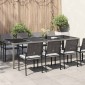 vidaXL Τραπέζι Κήπου Γκρι 250x100x75 εκ. Ψημένο Γυαλί/Συνθετικό Ρατάν