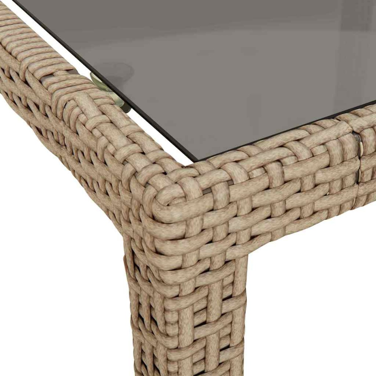 vidaXL Τραπέζι Κήπου Μπεζ 250x100x75 εκ. Ψημένο Γυαλί/Συνθετικό Ρατάν