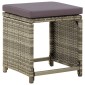 vidaXL Σκαμπό Κήπου 4 τεμ. Γκρι από Συνθετικό Ρατάν με Μαξιλάρια