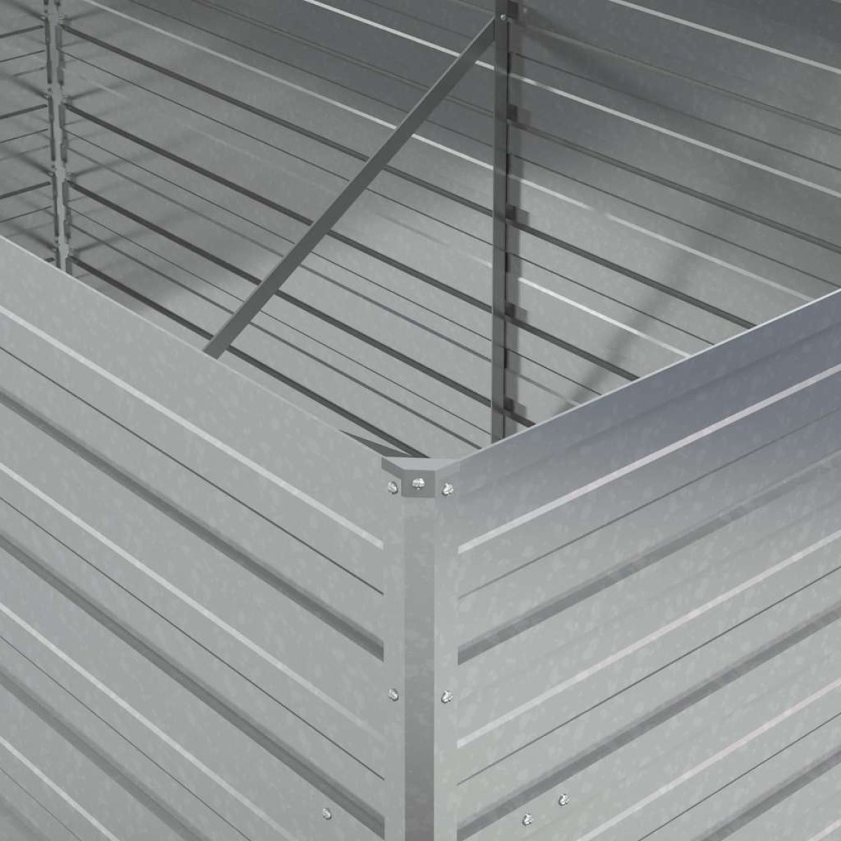 vidaXL Ζαρντινιέρα Υπερυψωμένη Ασημί 160x80x77 εκ. Γαλβανισμ. Χάλυβας