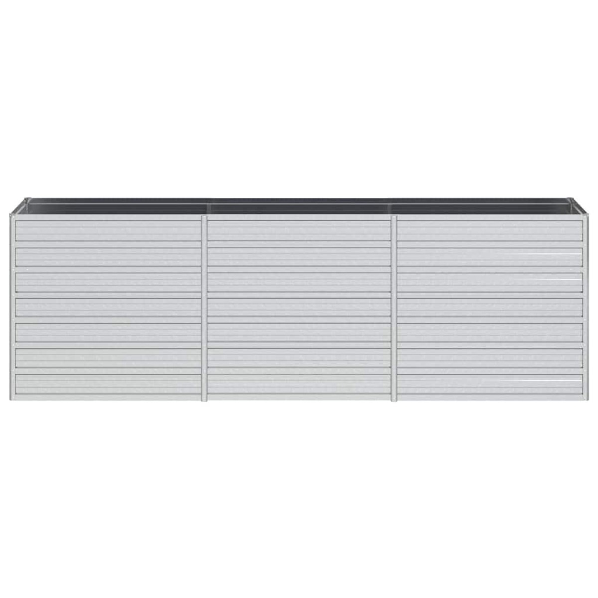 vidaXL Ζαρντινιέρα Υπερυψωμένη Ασημί 240x40x77 εκ. Γαλβανισμ. Χάλυβας