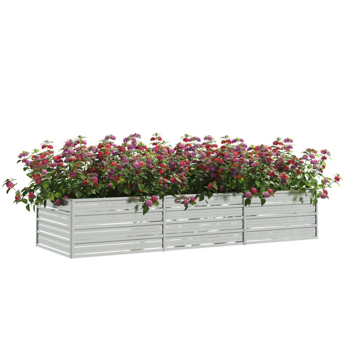 vidaXL Ζαρντινιέρα Υπερυψωμένη Ασημί 240x80x45 εκ. Γαλβανισμ. Χάλυβας
