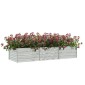 vidaXL Ζαρντινιέρα Υπερυψωμένη Ασημί 240x80x45 εκ. Γαλβανισμ. Χάλυβας