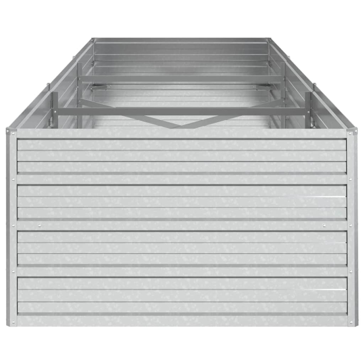 vidaXL Ζαρντινιέρα Υπερυψωμένη Ασημί 240x80x45 εκ. Γαλβανισμ. Χάλυβας