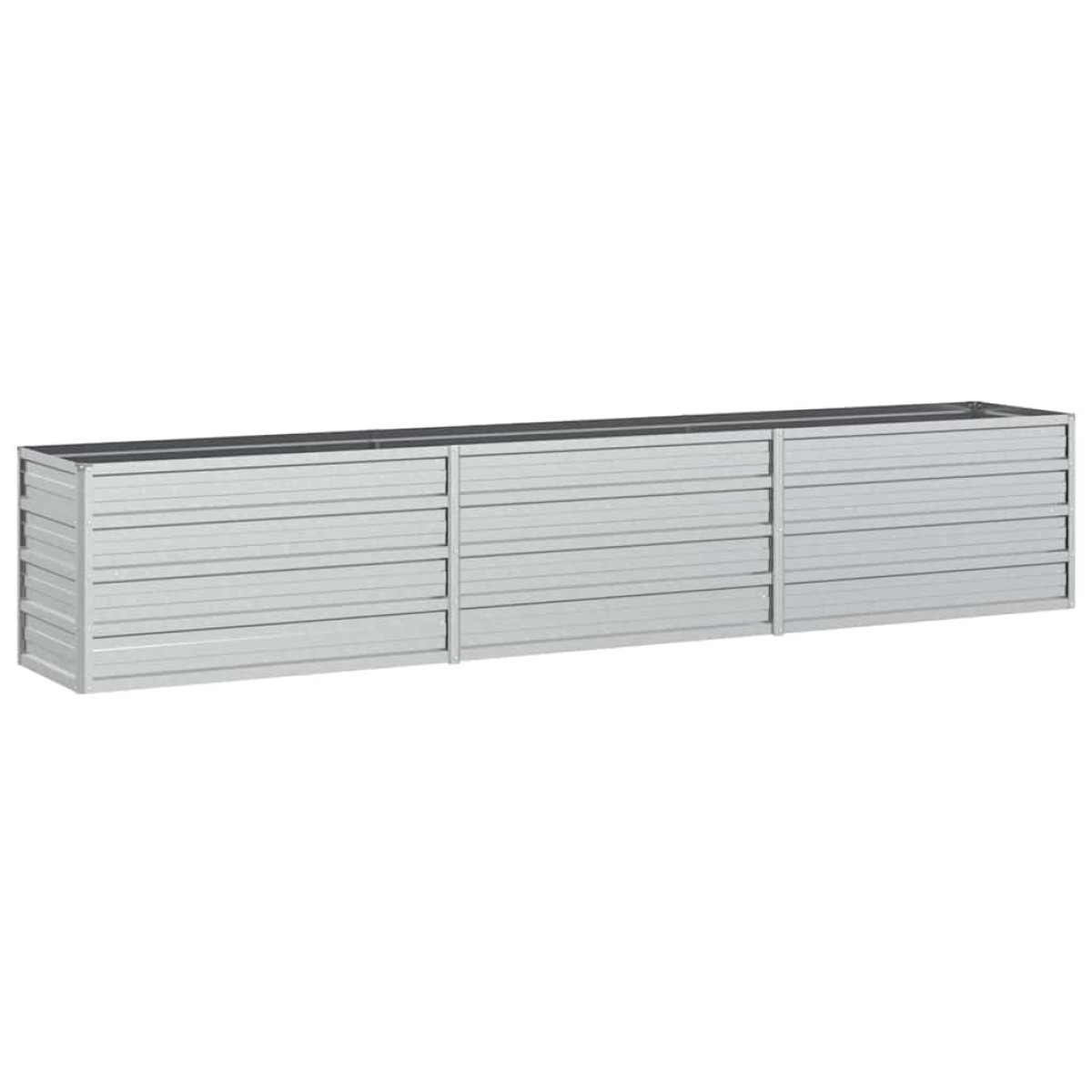 vidaXL Ζαρντινιέρα Υπερυψωμένη Ασημί 240x40x45 εκ. Γαλβανισμ. Χάλυβας